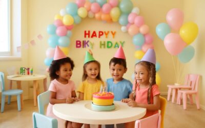 A must-see: birthday party venue for 4 year olds with crafts, cake, and balloons